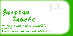 gusztav kapche business card